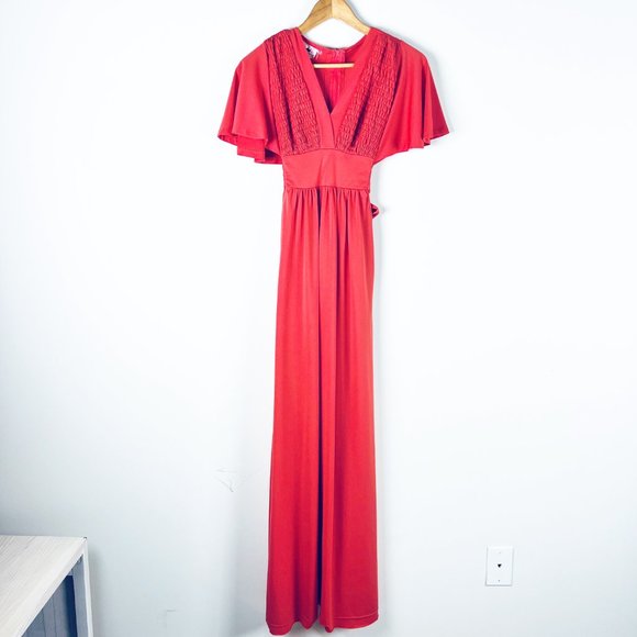 Vintage Mandy Designs Orange Maxi Dress S - Picture 2 of 7